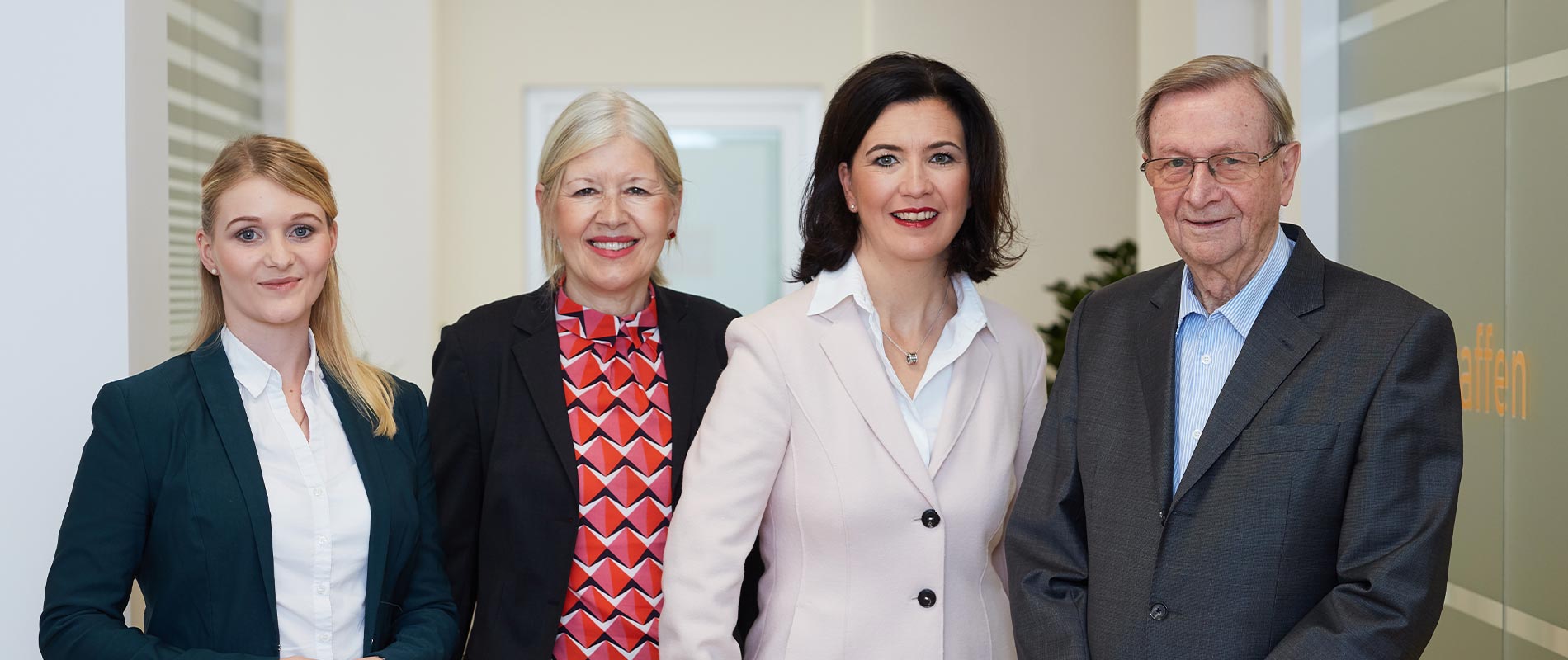 Portrait der Anwälte in Balingen: Eva Schneider, Marianne Hausherr, Diana Hopt-Bley und Werner Erbe
